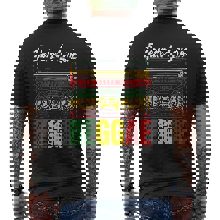 平和 レゲエ音楽 ラスタ ジャマイカ メンズTシャツ バックプリント