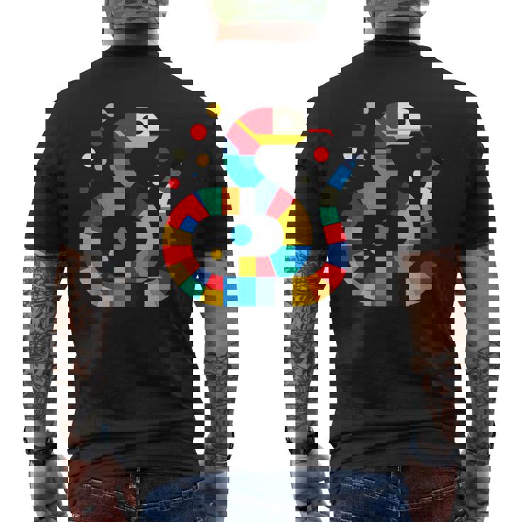 幾何学的 ミニマリズム イラスト ガーター 蛇 爬虫類 メンズTシャツ バックプリント