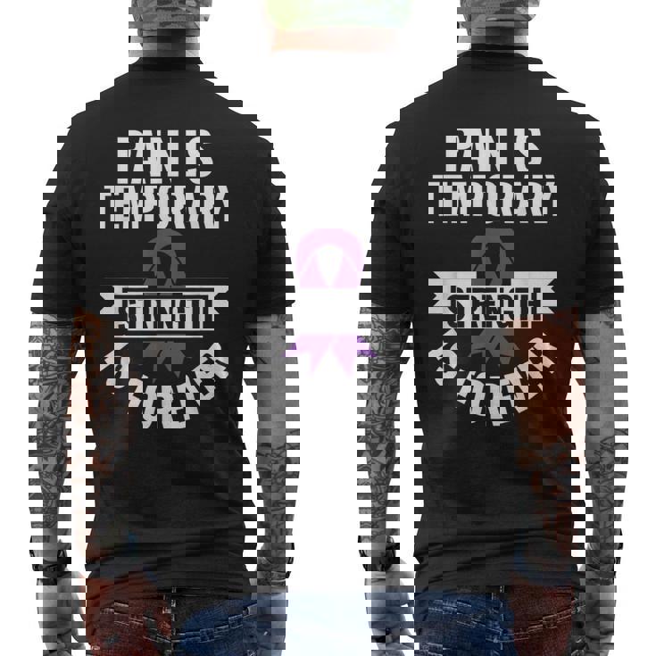 強さは永遠です 線維筋痛症 メンズTシャツ バックプリント