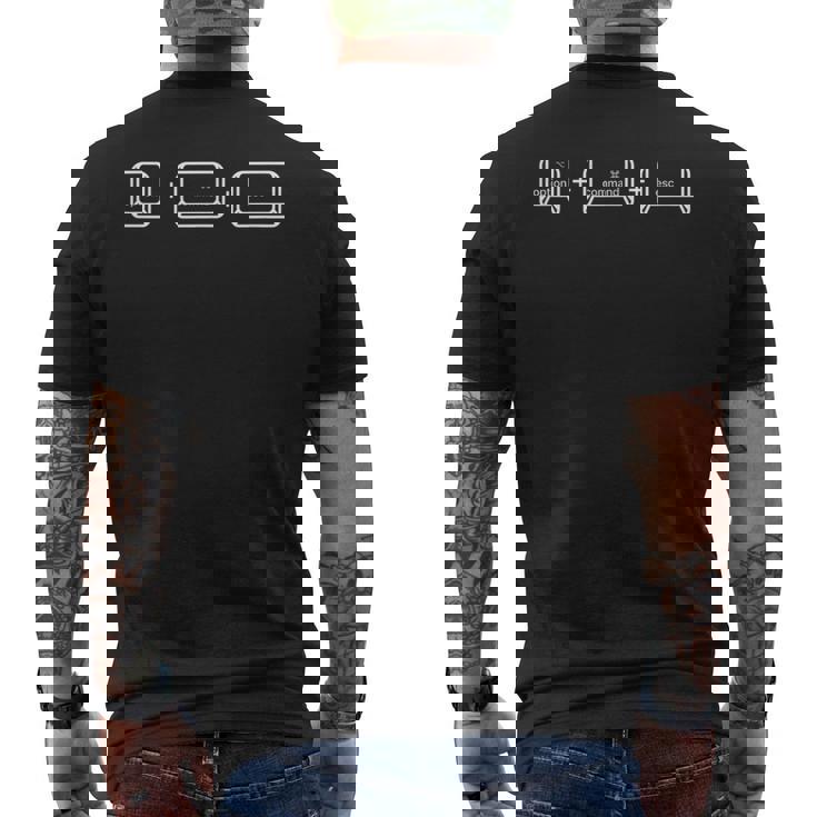 強制終了 メンズTシャツ バックプリント