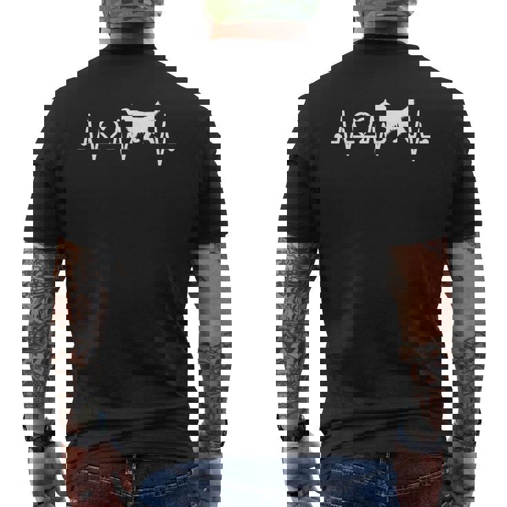 心電図 心拍 ゴールデンレトリバー 脈拍 犬飼い メンズTシャツ バックプリント