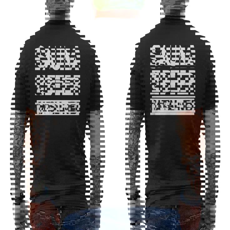 必要なのはサウナ&ビール メンズTシャツ バックプリント
