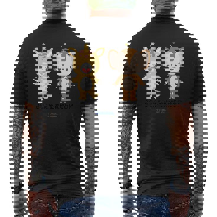 快獣ブースカシリーズ イラスト ブースカ&チャメゴン メンズTシャツ バックプリント