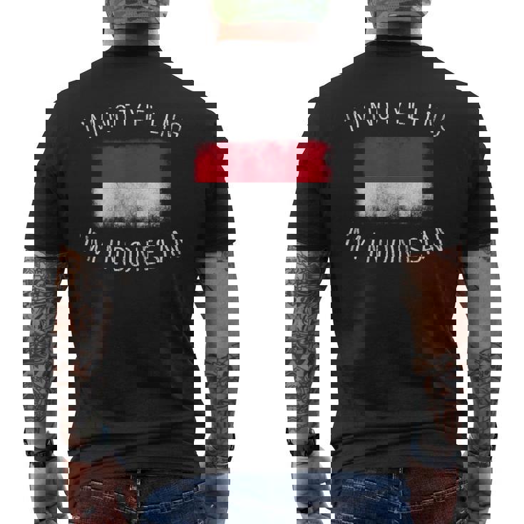 怒鳴ってないよ、私はインドネシア人だ-面白いインドネシアプライド メンズTシャツ バックプリント