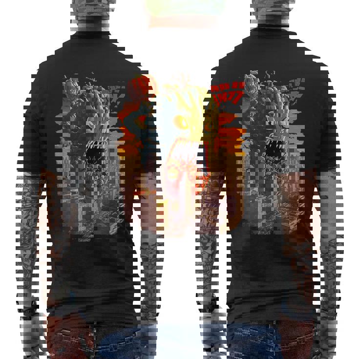 怪獣 ブロッコリー トマト 野菜 アニメ メンズTシャツ バックプリント