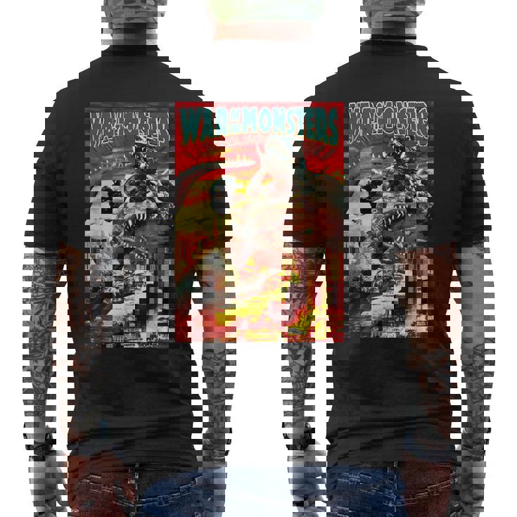 怪獣戦争 怪獣ホラー メンズTシャツ バックプリント