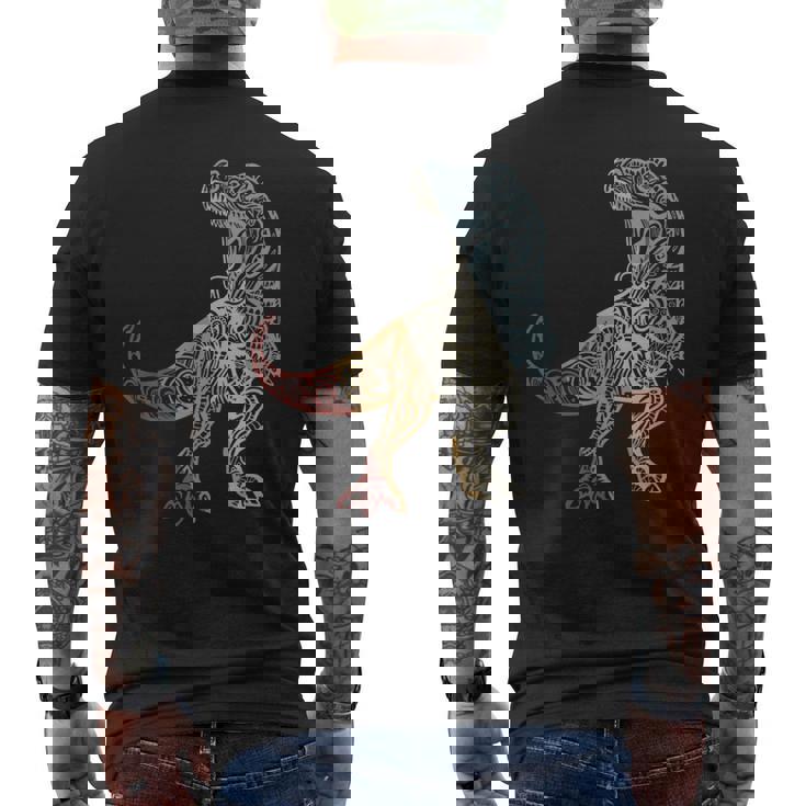 恐竜 レトロスタイル ビンテージ メンズTシャツ バックプリント