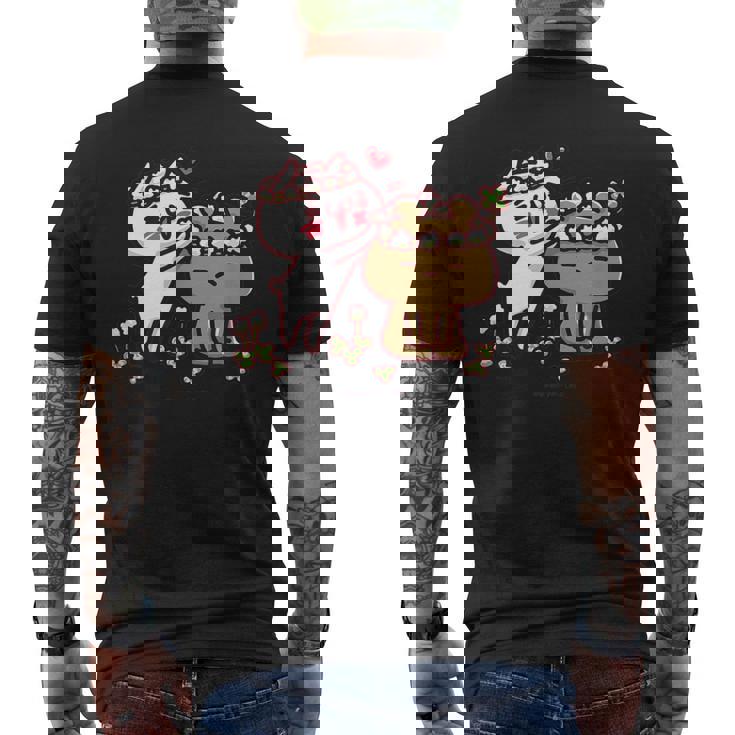 愛しすぎて大好きすぎる。 お花の冠 メンズTシャツ バックプリント