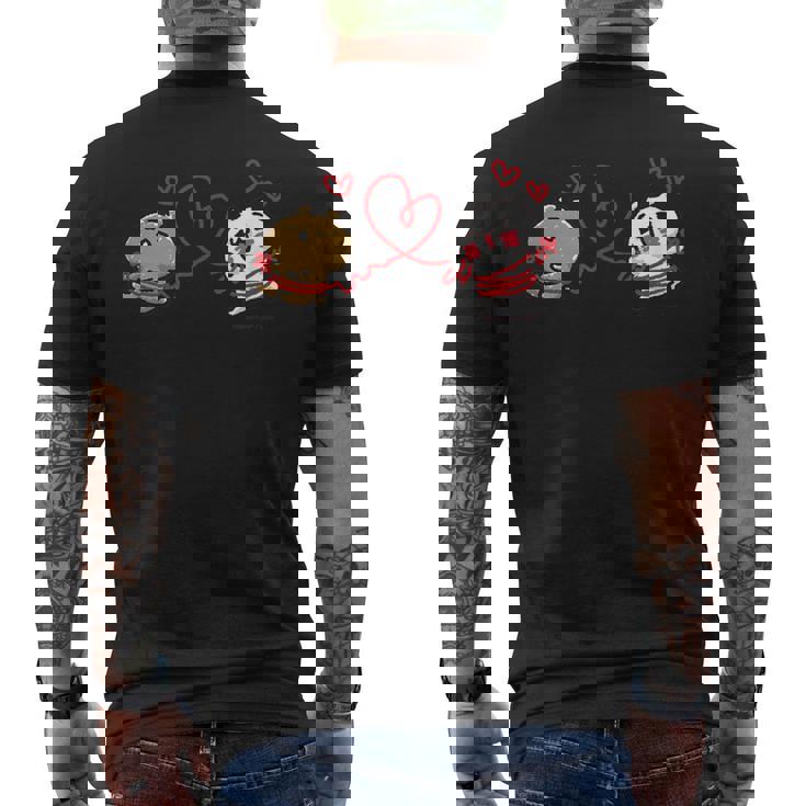 愛しすぎて大好きすぎる。 赤い糸 メンズTシャツ バックプリント