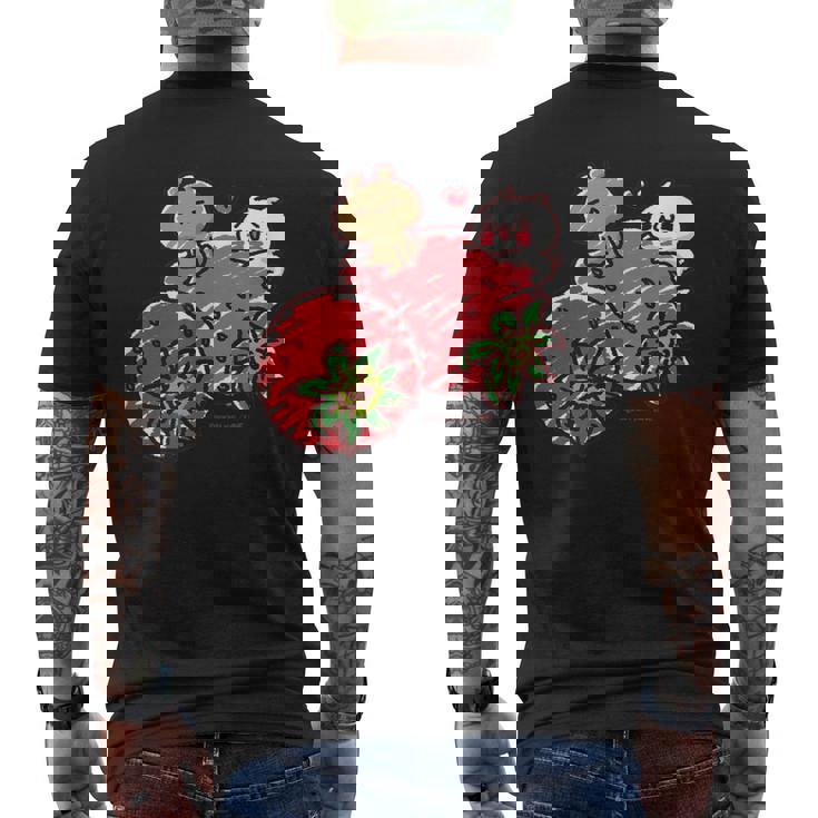 愛しすぎて大好きすぎる。いちご メンズTシャツ バックプリント