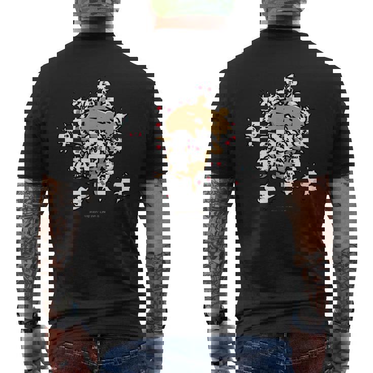 愛しすぎて大好きすぎる。にゃんこいっぱい メンズTシャツ バックプリント