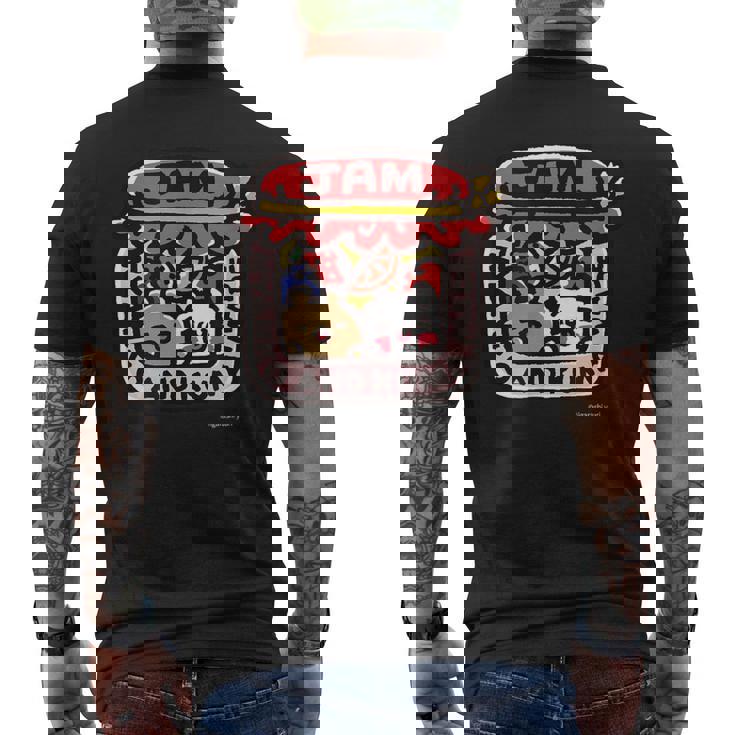 愛しすぎて大好きすぎる。ジャム ダークカラー メンズTシャツ バックプリント