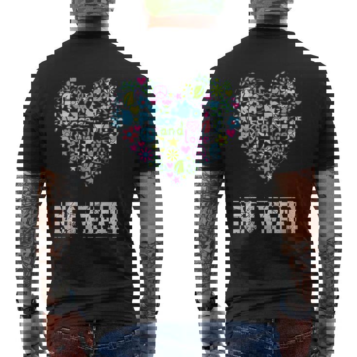 戦争なし、平和、反戦、戦争なし メンズTシャツ バックプリント