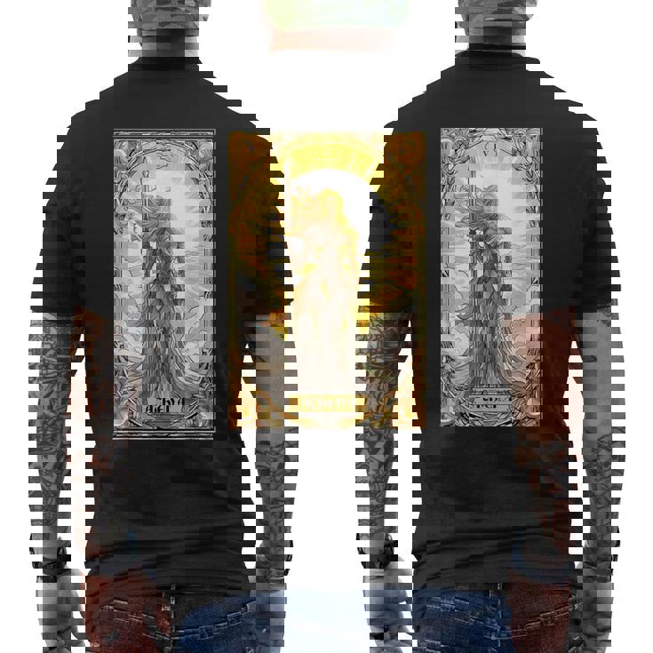 戦士の女神アテナ ギリシャ神話 タロットカード メンズTシャツ バックプリント