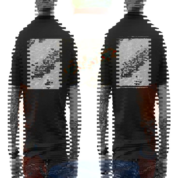 戦車男天安門広場民主主義抗議中国1989年 メンズTシャツ バックプリント