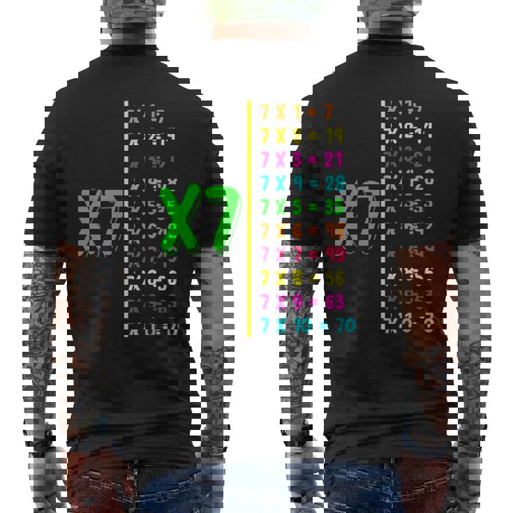 掛け算表7 小学生 算数の日 キッズ 男の子 メンズTシャツ バックプリント