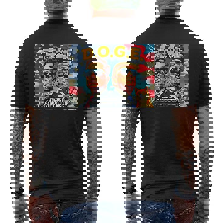 政府効率省 イーロン・マスク・ドナルド・トランプ メンズTシャツ バックプリント