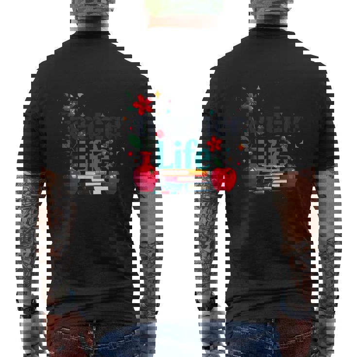 教師 生活 花 教室 感謝 教育 メンズTシャツ バックプリント