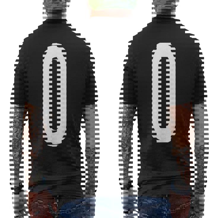 数字 0 数字ゼロ桁アルファベット メンズTシャツ バックプリント