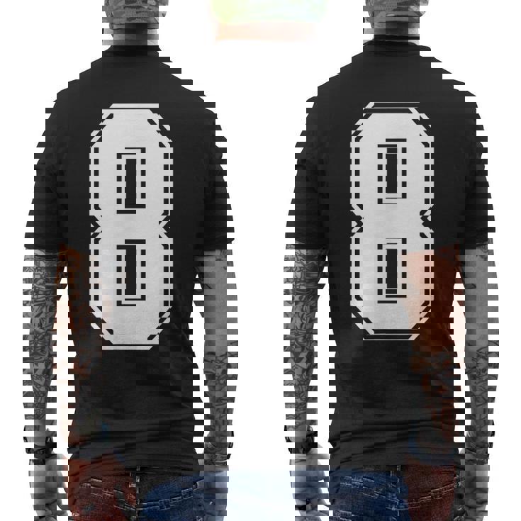 数字 8 スポーツジャージ ラッキーナンバー メンズTシャツ バックプリント