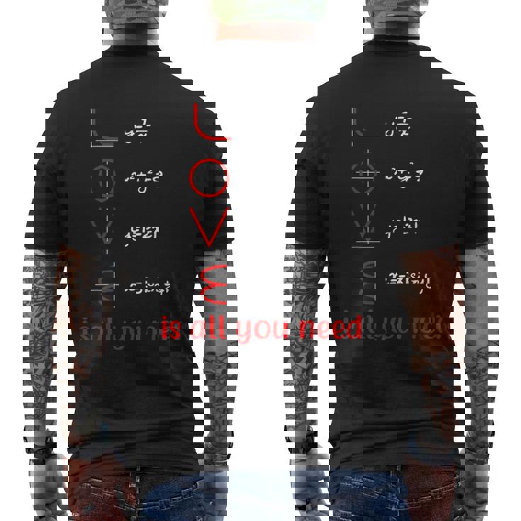 数学 Love Is All You Need グラフ数学教師 メンズTシャツ バックプリント