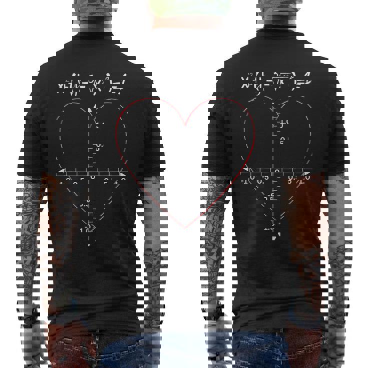 数学 ハート グラフ 方程式 愛 科学 オタク 数学 バレンタイン メンズTシャツ バックプリント