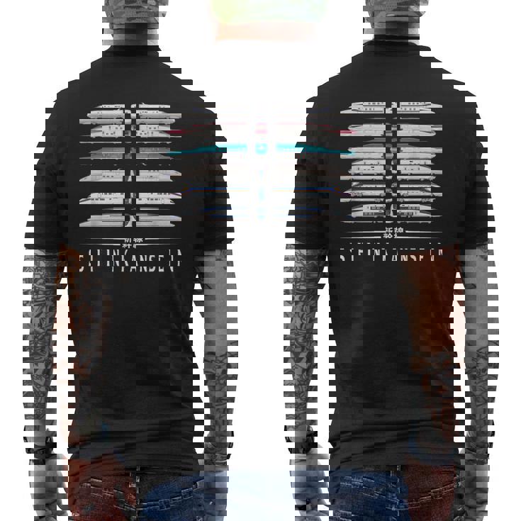 新幹線 新幹線 6パックシリーズ 日本語漢字 日本 メンズTシャツ バックプリント