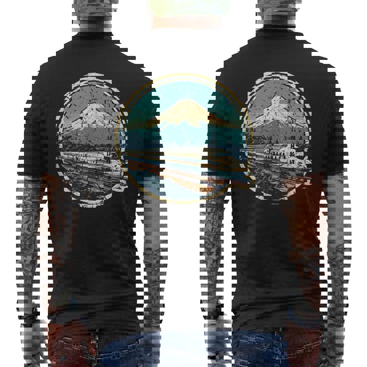 新幹線 富士山 日本土産 新幹線 メンズTシャツ バックプリント