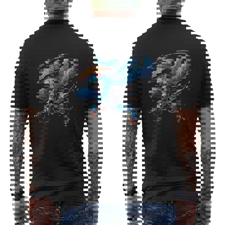 日本の侍カエルの戦士忍者ヴィンテージtシャツ メンズ メンズTシャツ バックプリント