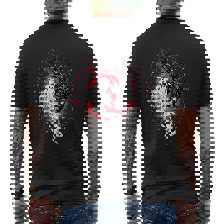 日本の陰陽鯉のアート。 メンズTシャツ バックプリント