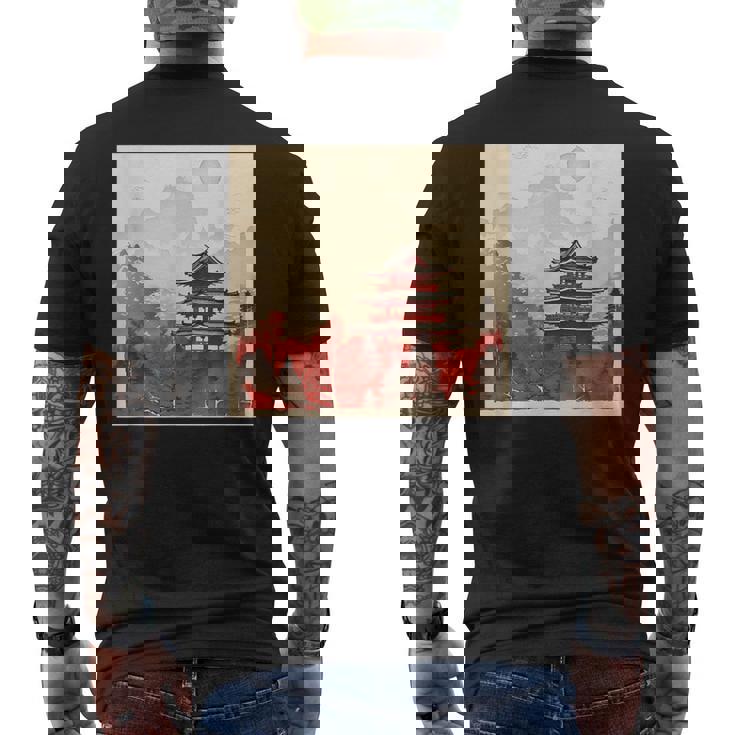 日本アジア アジア 日本風 ヴィンテージ レトロ 自然 メンズTシャツ バックプリント