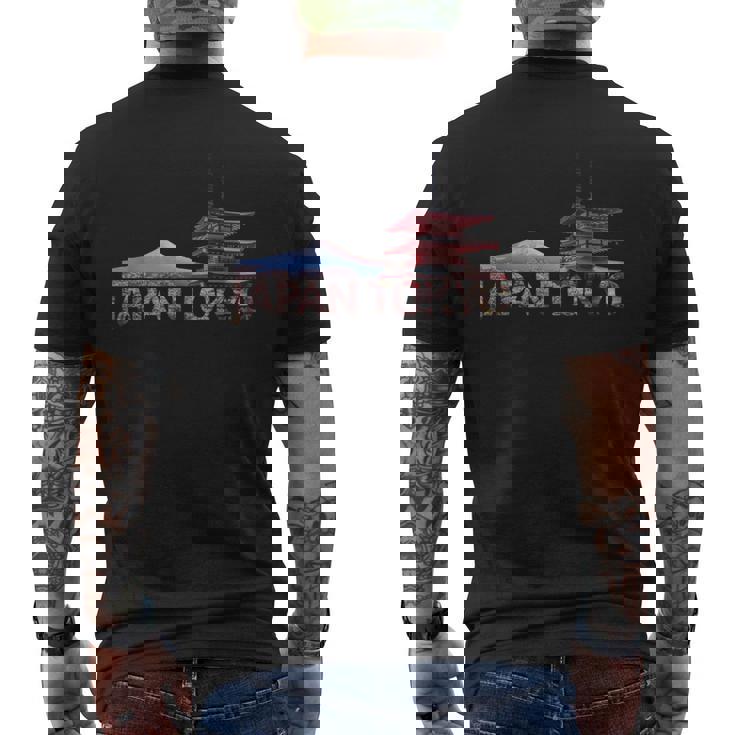 日本東京 富士山 赤 チュレイト パゴダ お土産 メンズTシャツ バックプリント