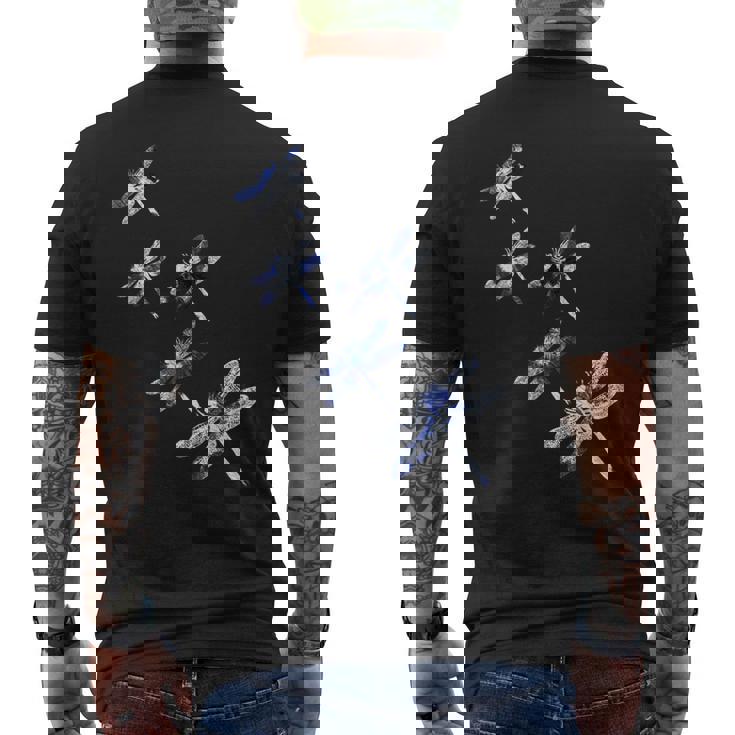 日本美絞り絞り染めトンボ メンズTシャツ バックプリント