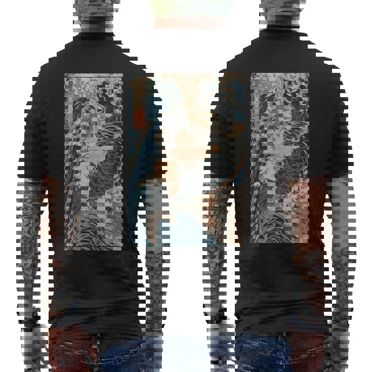 日本美術 戦闘機 相撲 鯉 海波 国吉 浮世絵 メンズTシャツ バックプリント