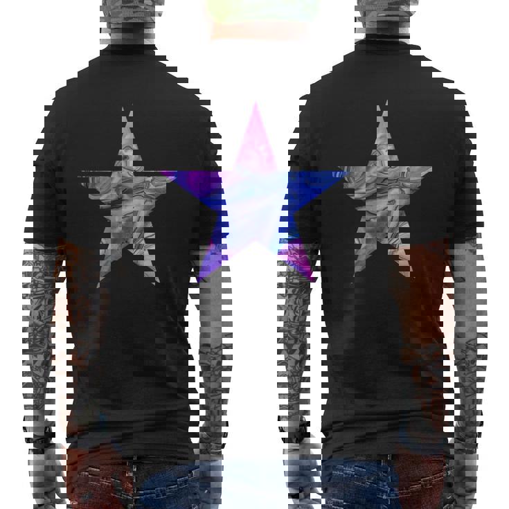 星 ピンク ブルー パープル メンズTシャツ バックプリント