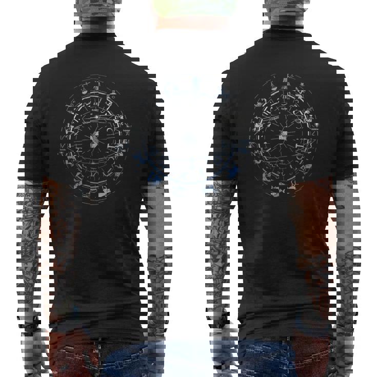 星座 占星術 星座 ホロスコープ 宇宙 ホイール メンズTシャツ バックプリント