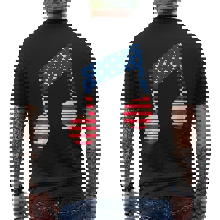 星条旗 アメリカ国旗 音符 メンズTシャツ バックプリント