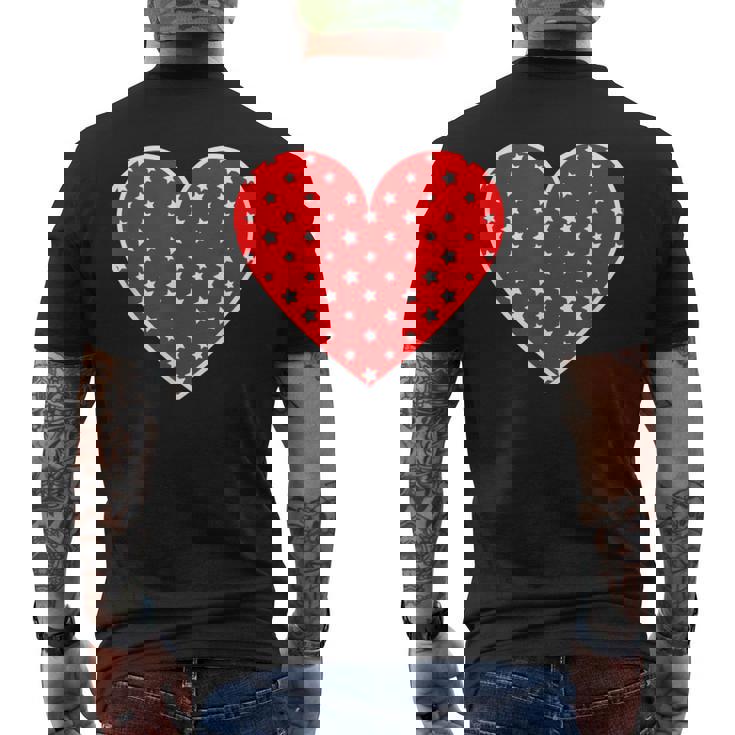 星柄のグラフィックハートプリント。 メンズTシャツ バックプリント