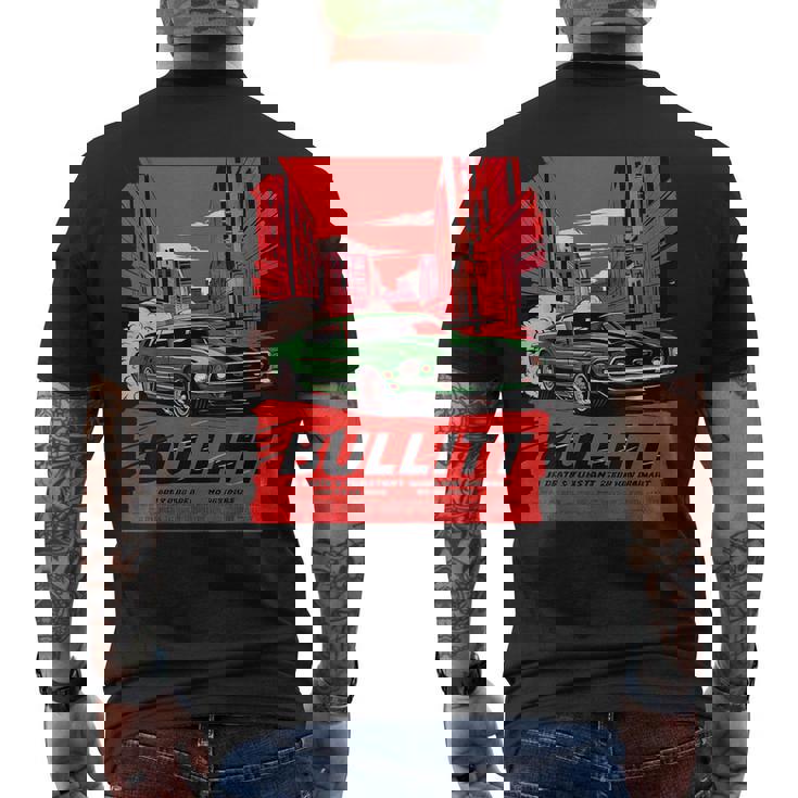 映画 ブリット マッスルカー イラスト メンズTシャツ バックプリント