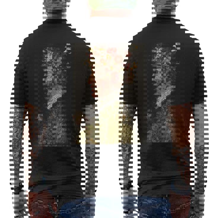 春のジュゼッペアルチンボルド絵画 メンズTシャツ バックプリント