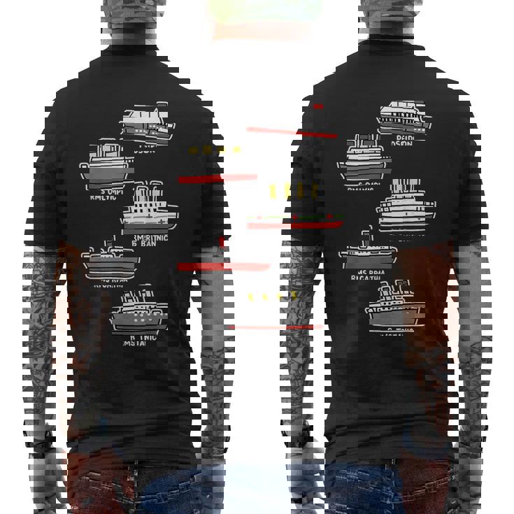 有名なクルーズ船 Rms タイタニック ブリタニック ポセイドン カルパチア メンズTシャツ バックプリント