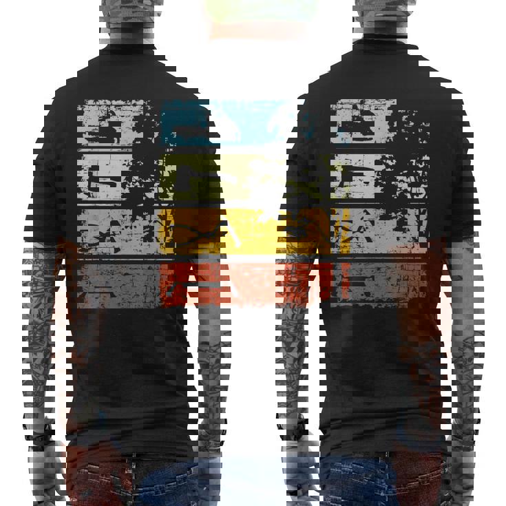 木こり ヴィンテージ チェーンソー 森林労働者 森林 メンズTシャツ バックプリント