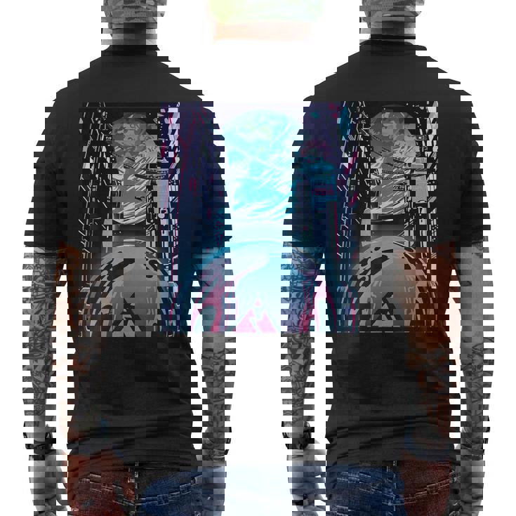 未来都市美学宇宙ハイテクホーム メンズTシャツ バックプリント