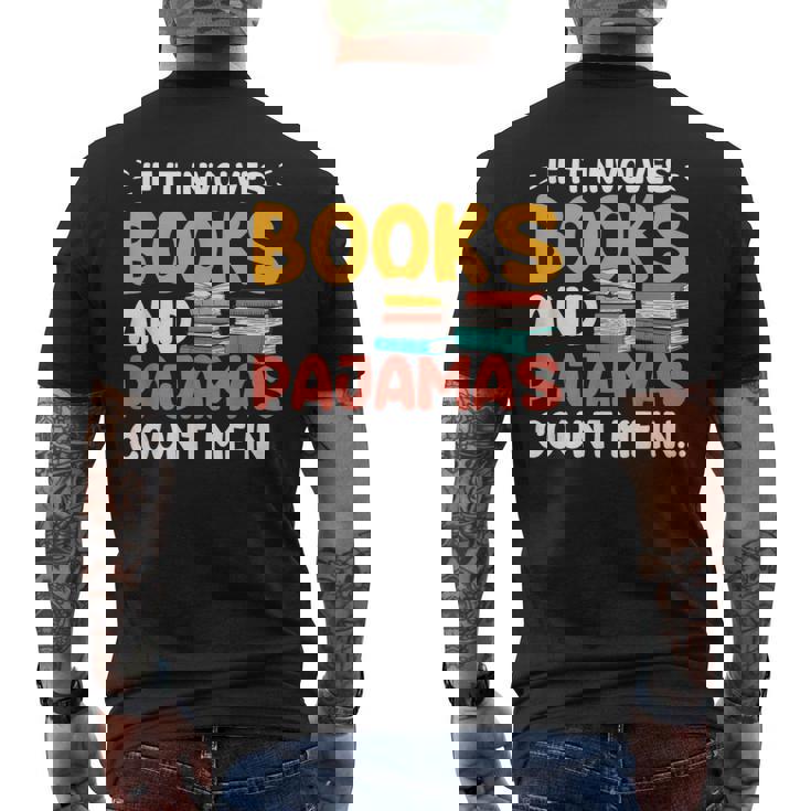 本やパジャマが関係するなら、おもしろい本好きの言葉 メンズTシャツ バックプリント