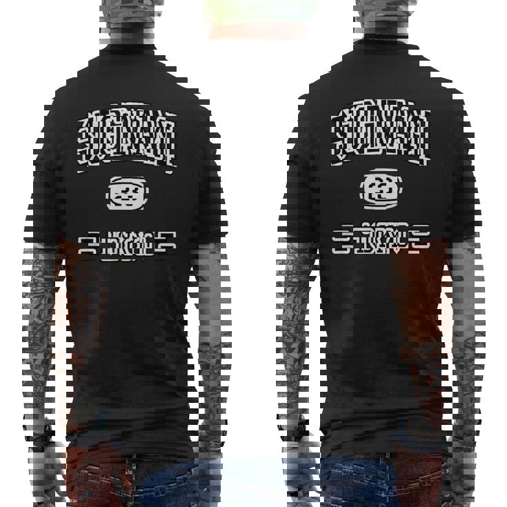 杉並区uginami【チームユニフォーム カレッジ風】東京 23区 Jimo-T ジモティ 面白い メンズTシャツ バックプリント