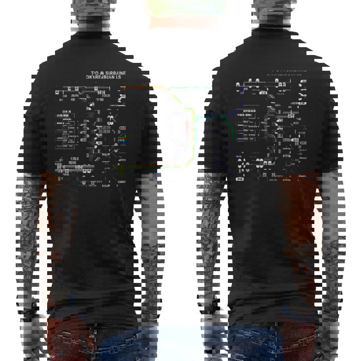 東京 日本 電車 近郊線 鉄道 – おみやげ 路線図 長袖tシャツ メンズTシャツ バックプリント