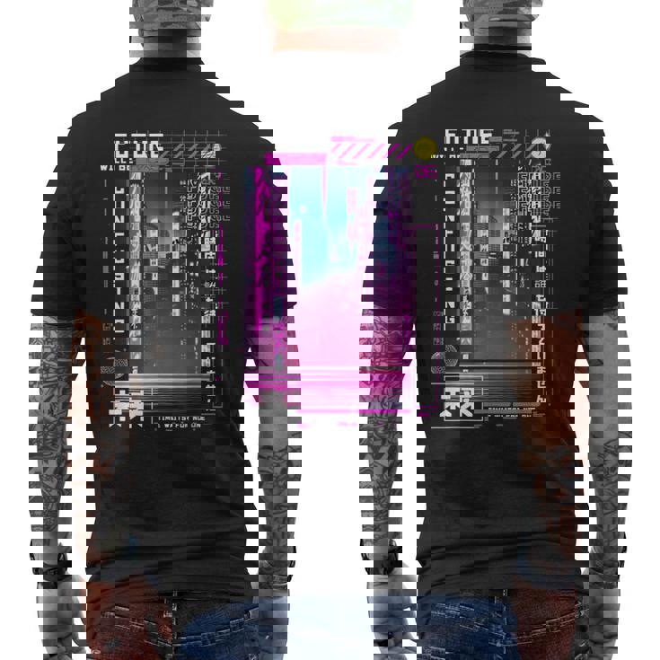 東京サイバーパンク ヴェイパーウェーブ 日本のレトロな雰囲気の美学 メンズTシャツ バックプリント