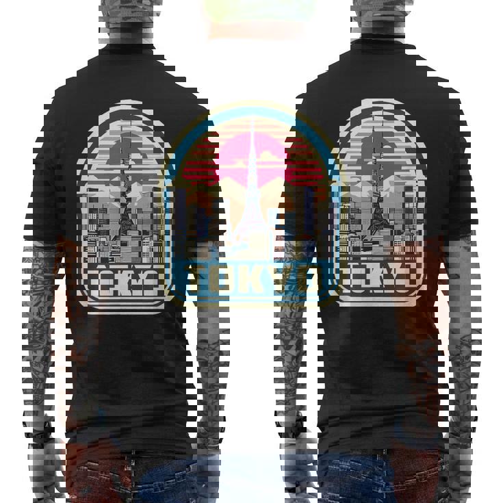 東京シティスカイライン ヴィンテージ 日本土産 レトロカラー メンズTシャツ バックプリント