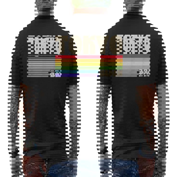 東京ジャパン レインボー ゲイプライド マーチ レトロ 70S 80S クィア メンズTシャツ バックプリント