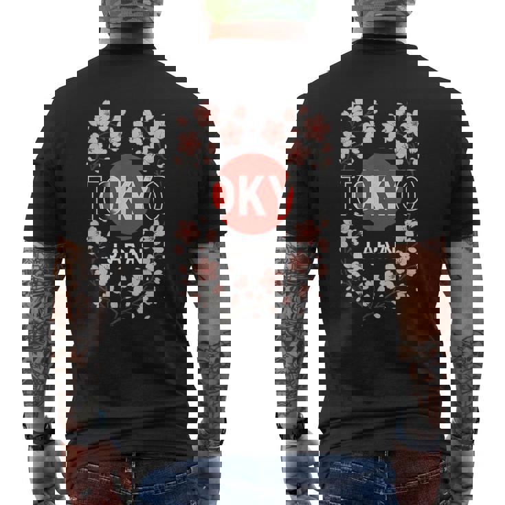 東京桜 日本 さくら メンズTシャツ バックプリント